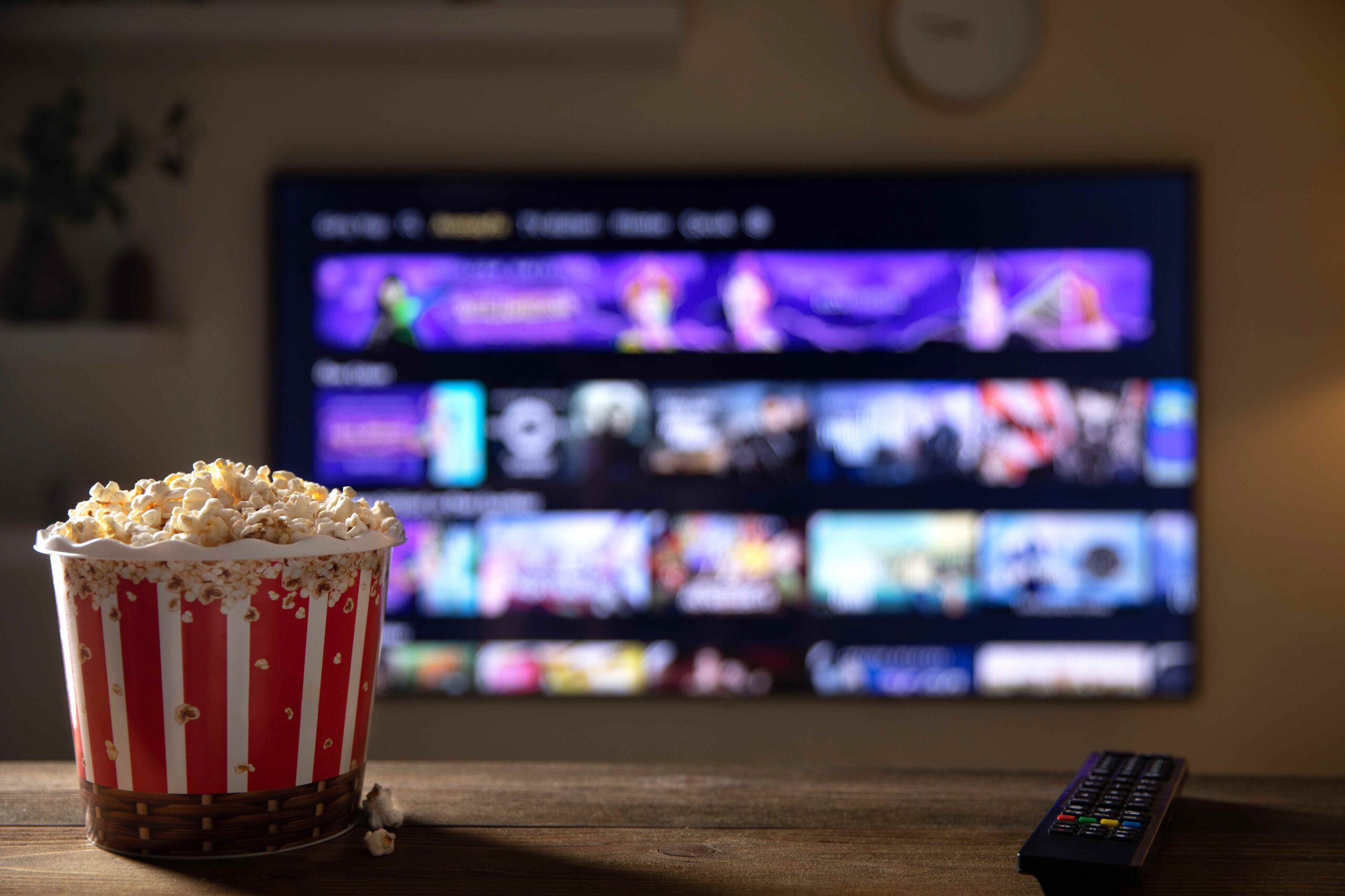 Popcorn and movie night at home